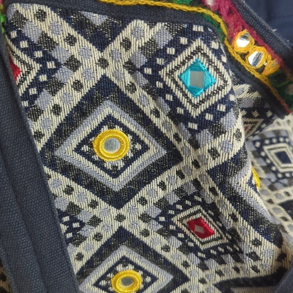 Extra Large Embroidered Patchwork Multicolor Boho… - image 4